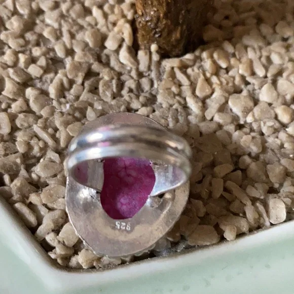 Vintage 925 slice quart ring